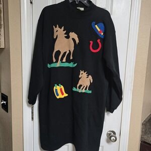 Vintage Kozy Swets Western Appliqué Sweatshirt‎ / Sweatshirt Dress